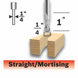Bosch 85911MC 1/4" x 1" Solid Carbide Double-Flute Upcut Spiral Router Bit - 2