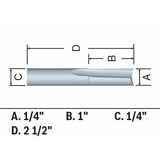 Bosch 86010MC 1/4" x 1" Solid Carbide Double-Flute O-Flute Router Bit - 2