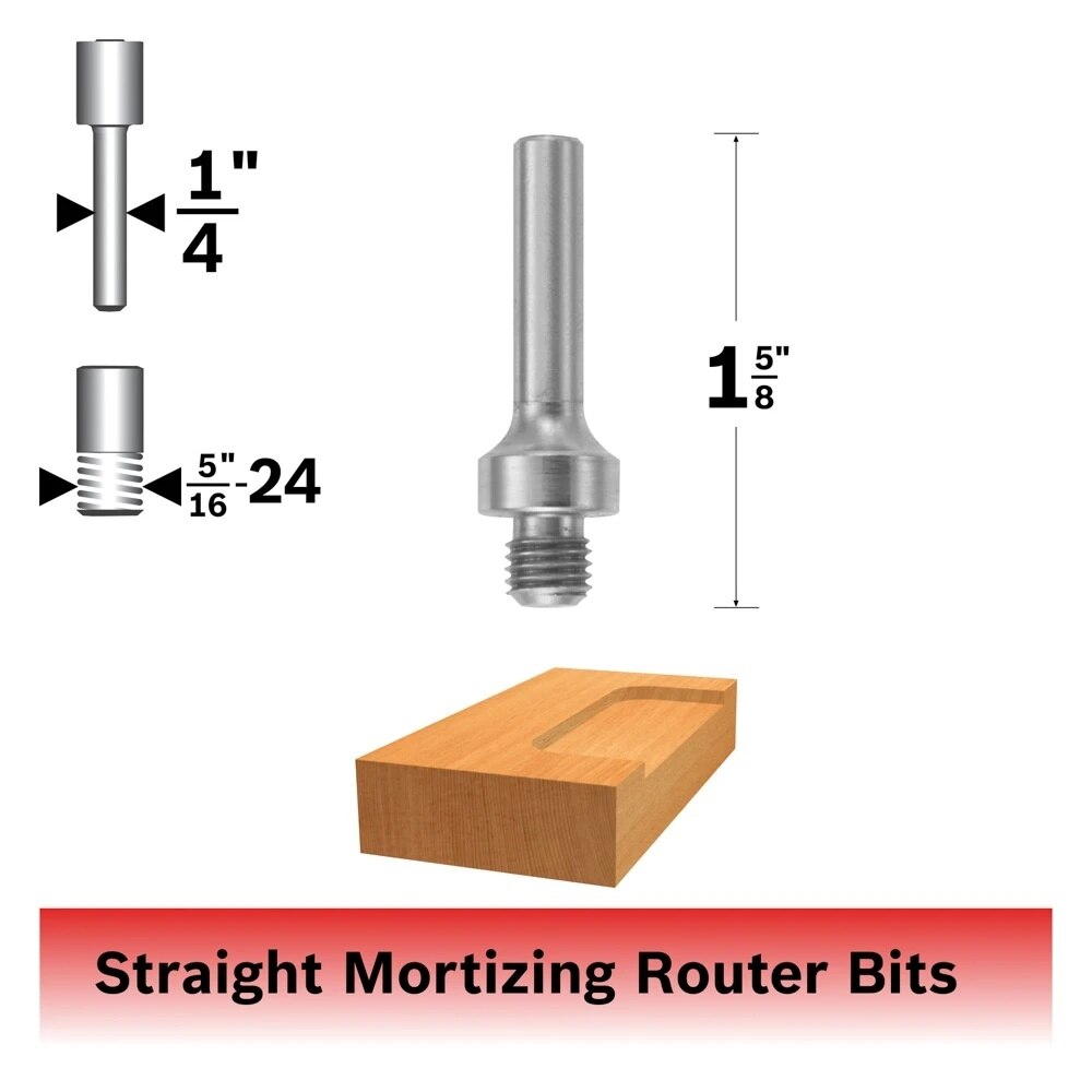 Bosch 92839 5/16" Mortis"g Arbor with 1/4" Shank for H"ge Mortising Router Bit - 2