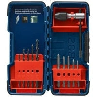 Bosch BDT11S Tap and Drill Bit Combo Set with T Handle Tap Wrench and Case (11 Pack)