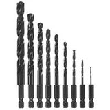 Bosch BL9IM Impact Tough Black Oxide Drill Bit Set for Wood Plastic and Light Gauge Metal (9 Pack)