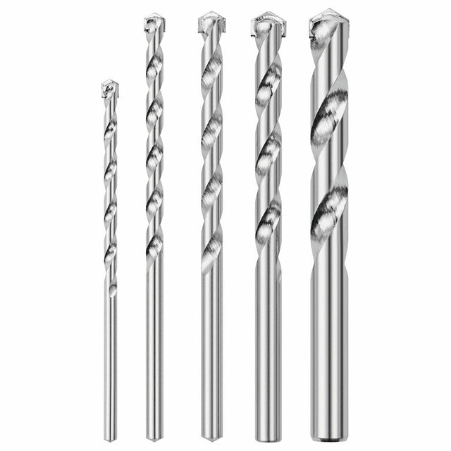 Bosch BM5005 Fast Spiral Carbide Tipped Rotary Masonry Bit Set for Rotary Drills with Case (5 Pack)