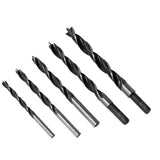Bosch BP14616 Brad Point Wood Drill Bit Set 1/4" 5/16" 3/8" 7/16" 1/2" (5 Pack)