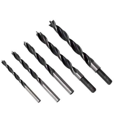 Bosch BP14616 Brad Point Wood Drill Bit Set 1/4" 5/16" 3/8" 7/16" 1/2" (5 Pack)