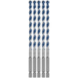 Bosch BXH065 1/4" x 6" Blue Xtreme Carbide Hammer Drill Bits for Masonry (5 Pack)