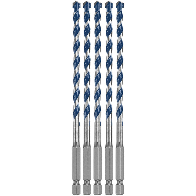 Bosch BXH065 1/4" x 6" Blue Xtreme Carbide Hammer Drill Bits for Masonry (5 Pack)