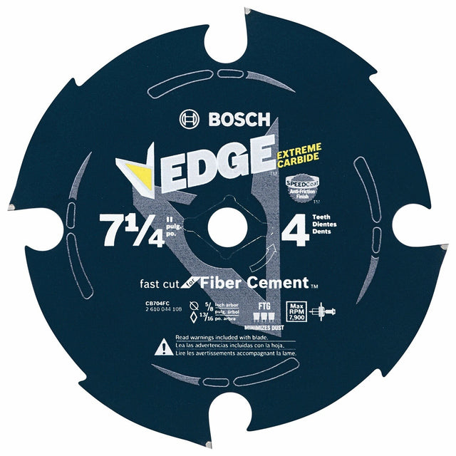 Bosch CB704FC 7-1/4" 4 Tooth Diamond-Impregnated Carbide-Tipped Saw Blade for Fiber Cement