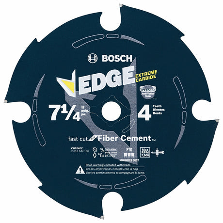 Bosch CB704FC 7-1/4" 4 Tooth Diamond-Impregnated Carbide-Tipped Saw Blade for Fiber Cement