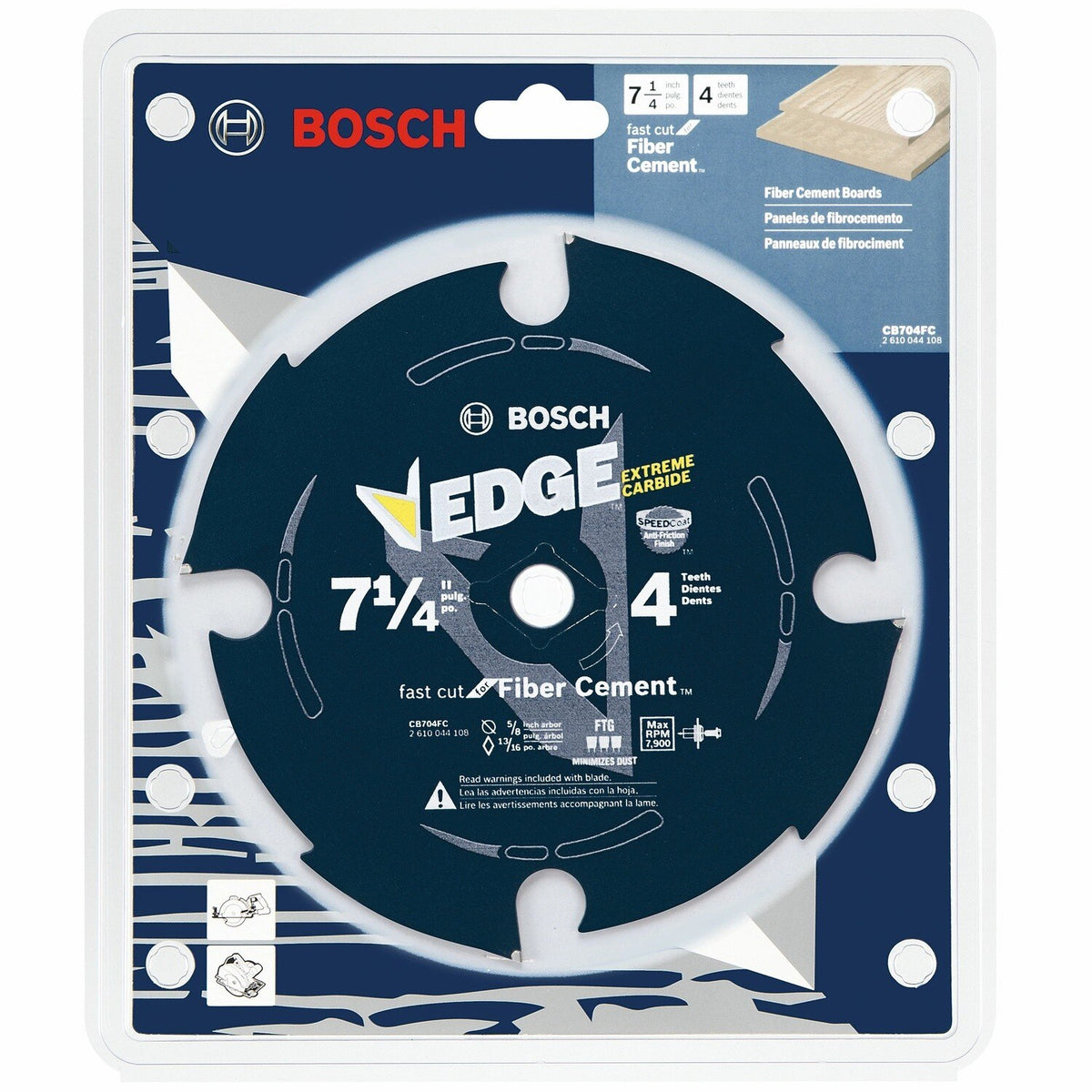 Bosch CB704FC 7-1/4" 4 Tooth Diamond-Impregnated Carbide-Tipped Saw Blade for Fiber Cement - 2
