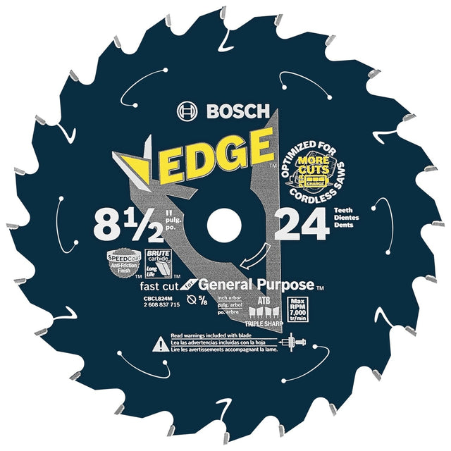 Bosch CBCL824M 8-1/2" 24 Tooth Edge Cordless Circular Saw Blade for General Purpose