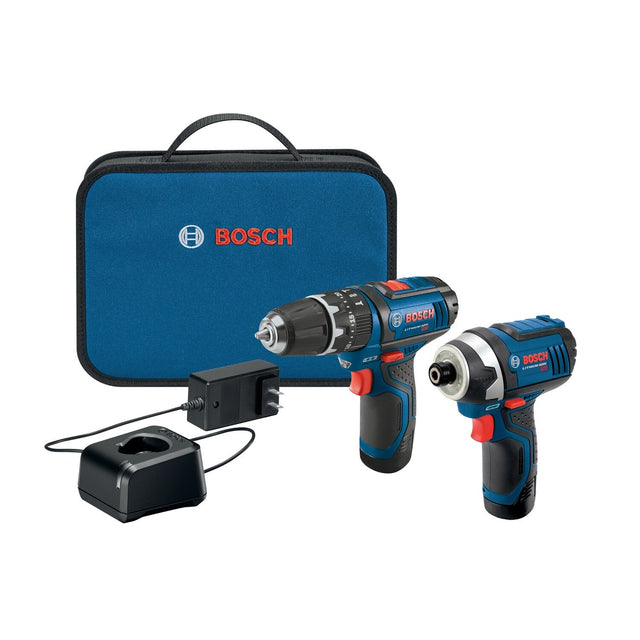Bosch CLPK241-120 12V Max 2 Tool Combo Kit with 3/8" Hammer Drill and Impact Driver (2 Batteries)