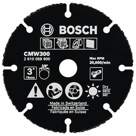 Bosch CMW300 3" Carbide Multi-Wheel for Cutting Wood Plastic Plaster and Composites
