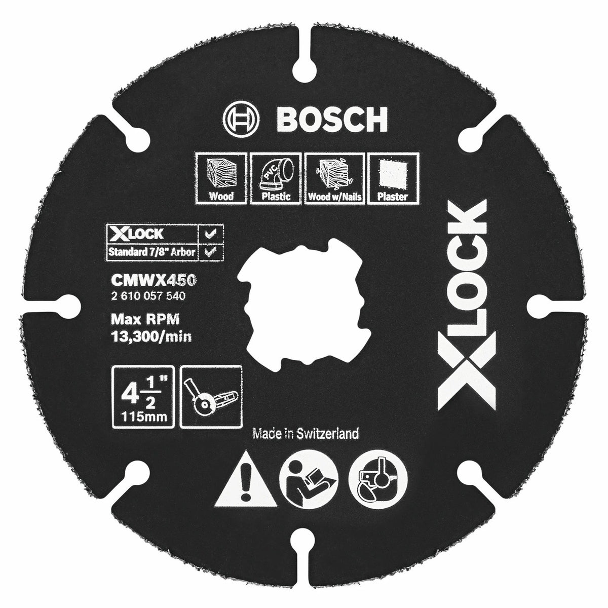 Bosch CMWX450 4-1/2" X-LOCK Carbide Multi-Wheel for Wood Plastic and Plaster