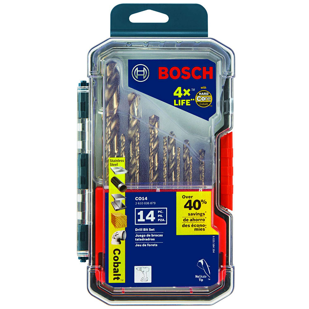 Bosch CO14 14 Piece Cobalt Metal Drill Bit Set