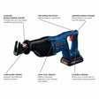 Bosch CRS180-B15 18V D-Handle Reciprocating Saw Kit with 1-1/8" Stroke and 4 Ah Battery