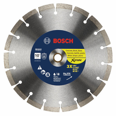 Bosch DB1041E 10" Xtreme Segmented Rim Diamond Blade for Concrete Brick and Stone
