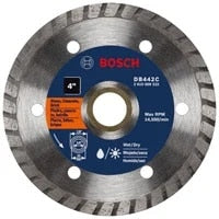 Bosch DB442C 4" Premium Turbo Rim Diamond Blade for Stone Concrete and Brick