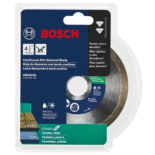 Bosch DB543S 5" Standard Continuous Rim Diamond Blade for Ceramic and Slate Clean Cuts