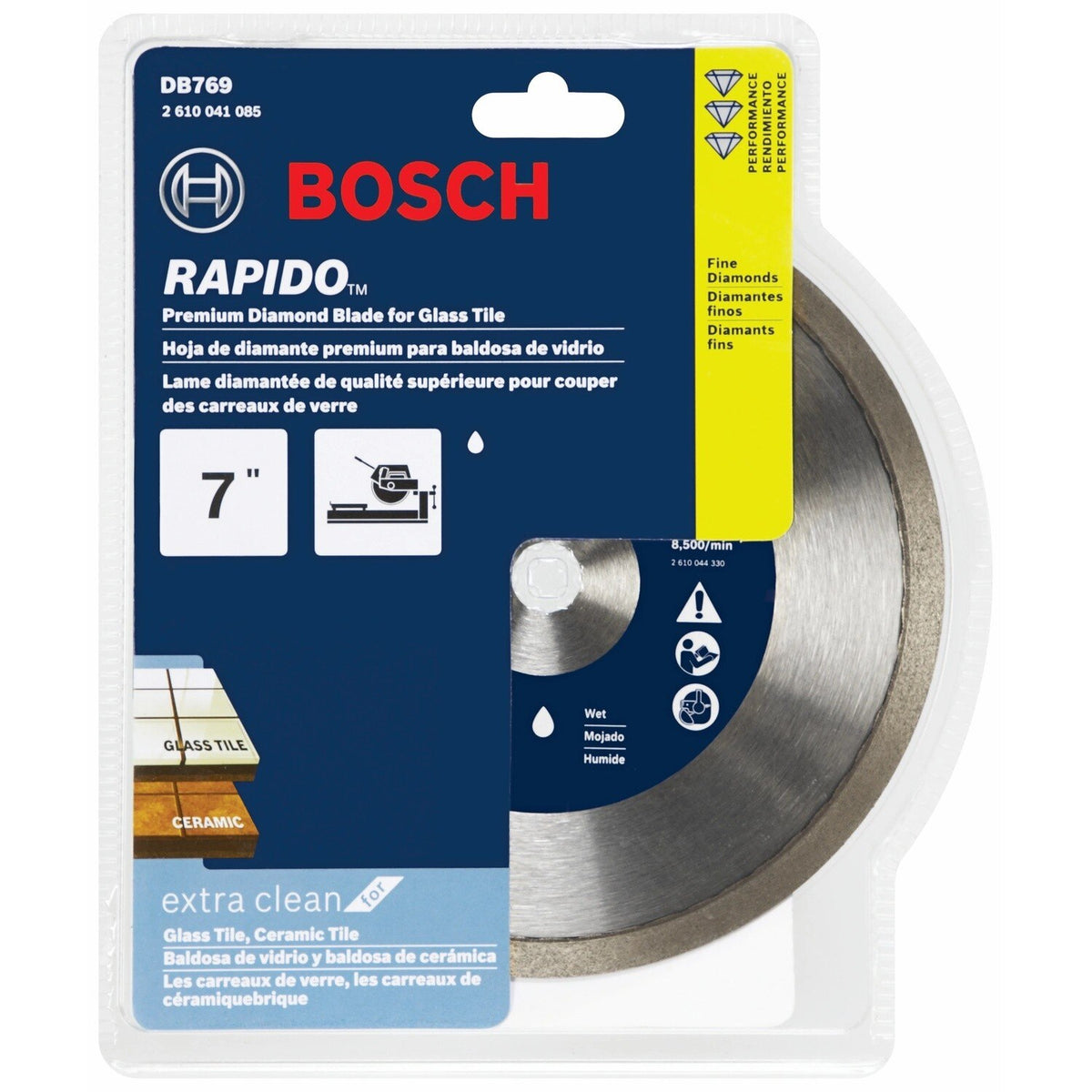 Bosch DB769 7" Continuous Rim Diamond Blade for Glass and Ceramic Tile - 2