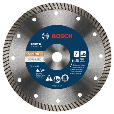 Bosch DBC0702 7" Specialized Turbo Rim Diamond Blade for Porcelain Ceramic and Granite
