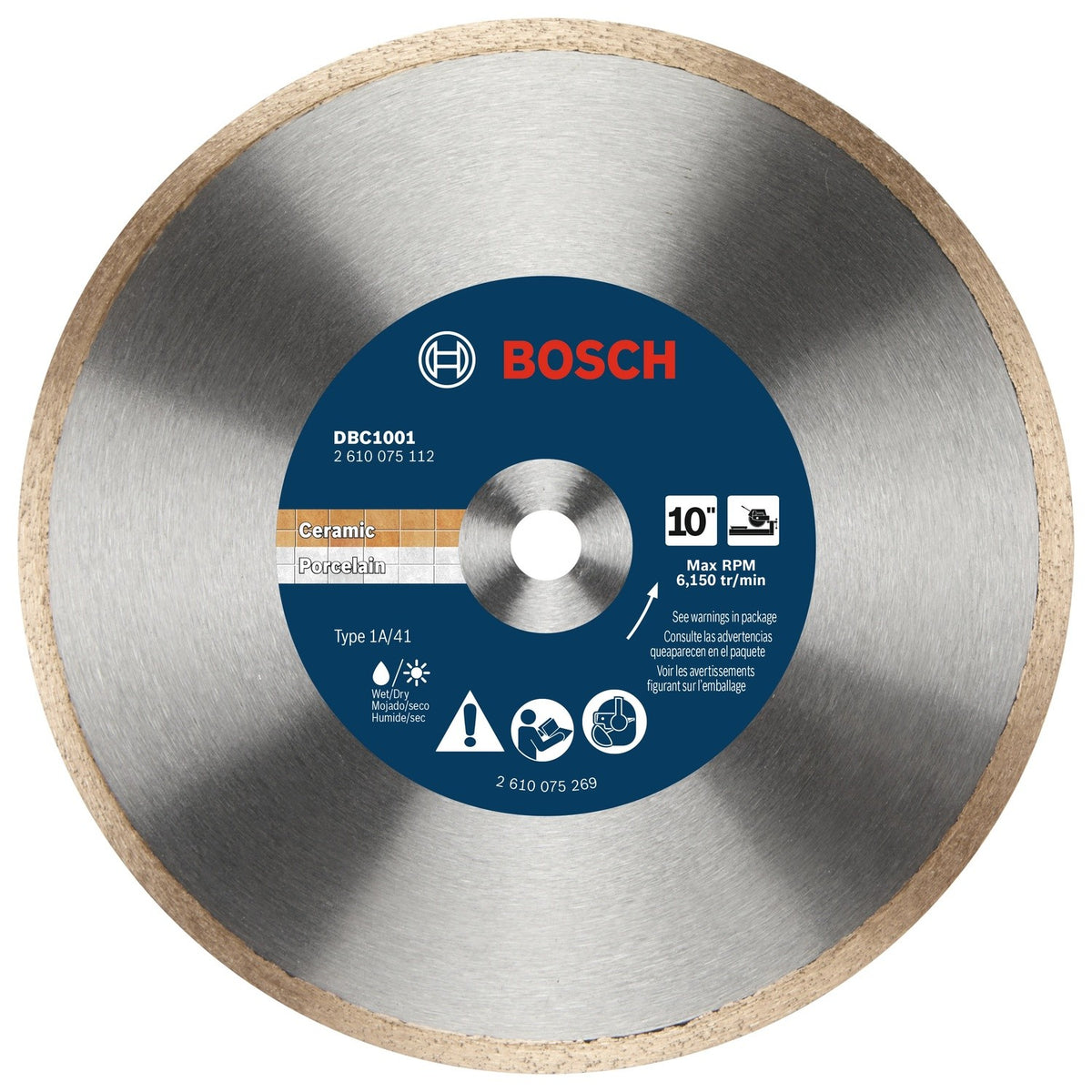 Bosch DBC1001 10" Continuous Rim Diamond Wheel for Precise Cuts