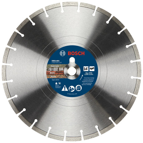 Bosch DBS1401 14" Segmented Rim Diamond Blade for Concrete Brick Block and Stone