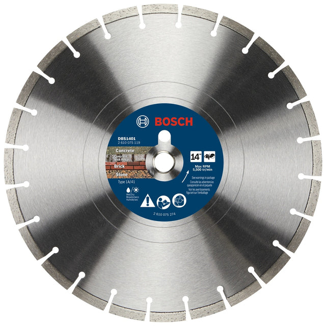 Bosch DBS1401 14" Segmented Rim Diamond Blade for Concrete Brick Block and Stone