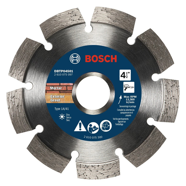 Bosch DBTP04501 4-1/2" Segmented Rim Diamond Tuckpointing Wheel for Mortar Removal