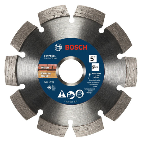 Bosch DBTP0501 5" Segmented Diamond Tuckpointing Blade for Mortar Removal