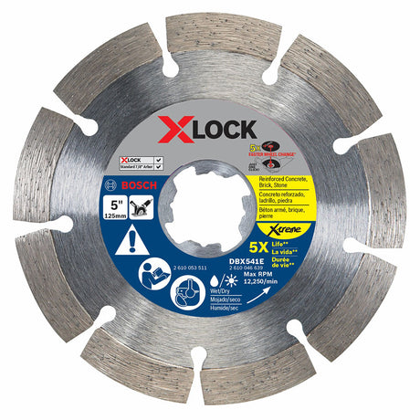 Bosch DBX541E 5" Segmented Diamond Blade Xtreme, X-Lock, 5 Pack