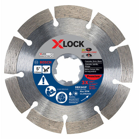 Bosch DBX541P 5" Segmented Diamond Blade Premium, X-Lock, 5 Pack