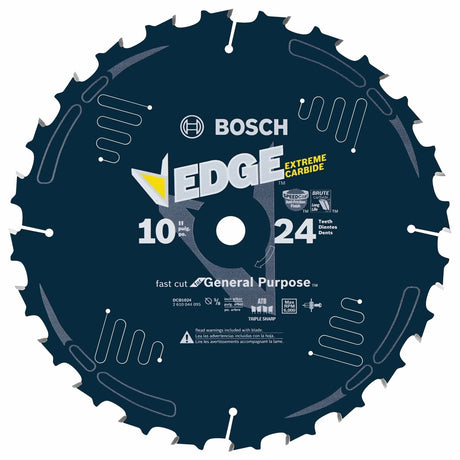 Bosch DCB1024 10" 24 Tooth Edge Circular Saw Blade for Fast Cuts