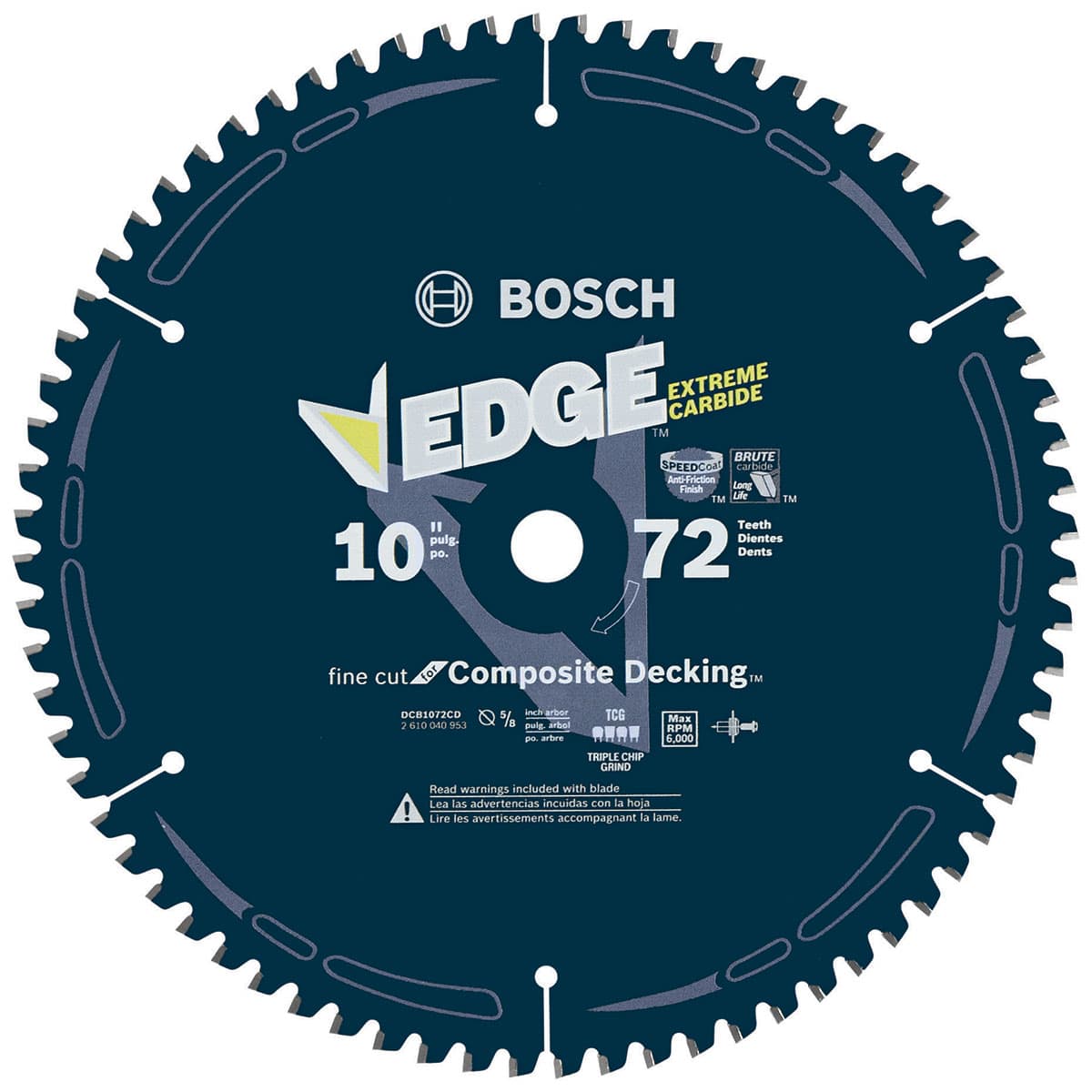 Bosch DCB1072CD 10" 72-Tooth Edge Circular Saw Blade for Composite Decking