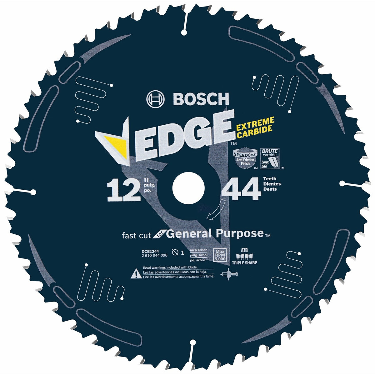 Bosch DCB1244 12" 44 Tooth Edge Circular Saw Blade for General Purpose Wood