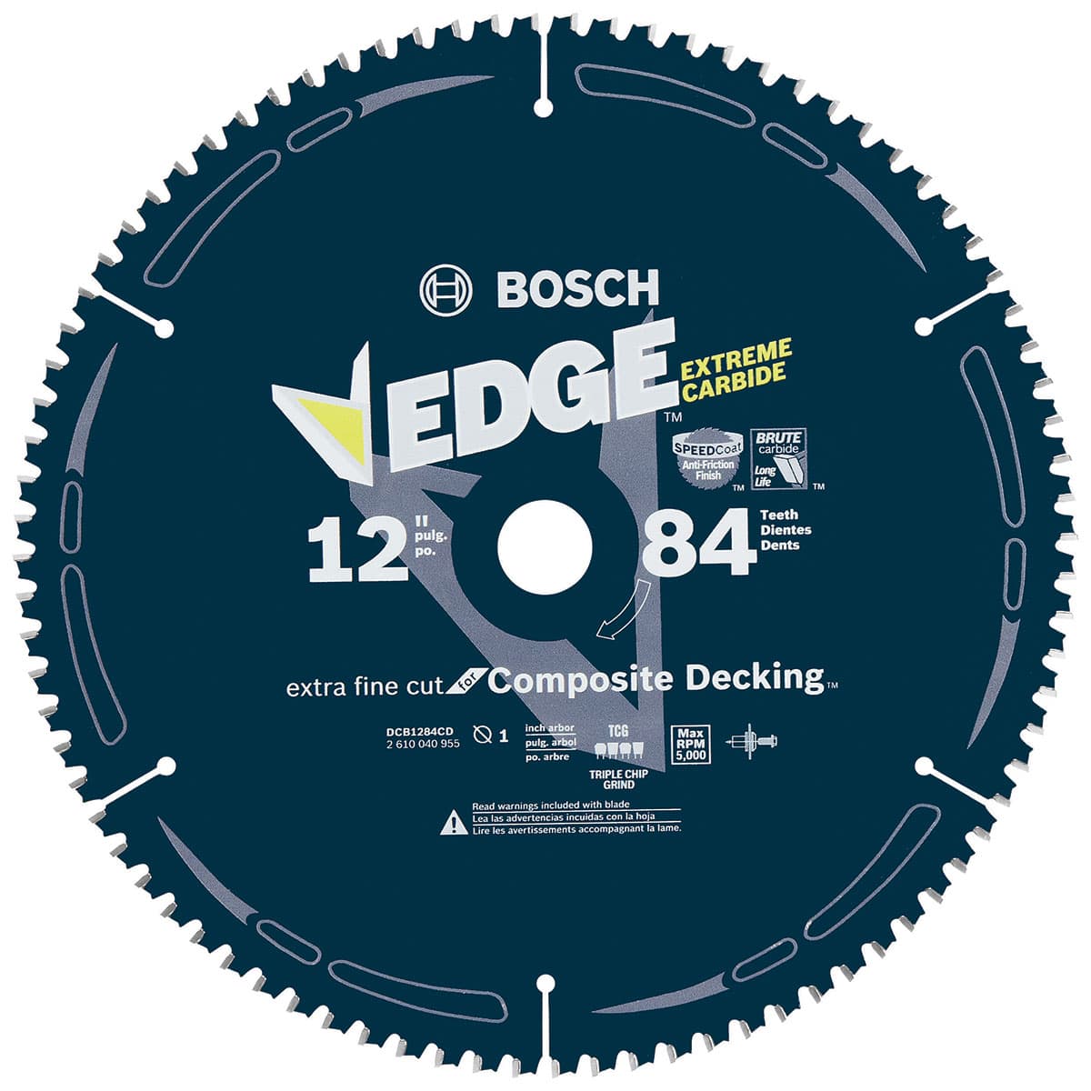 Bosch DCB1284CD 12" 84-Tooth Edge Circular Saw Blade for Composite Decking