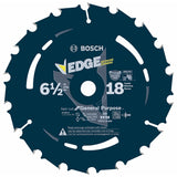 Bosch DCB618 6-1/2" 18 Tooth Edge Circular Saw Blade for Fast Wood Cuts