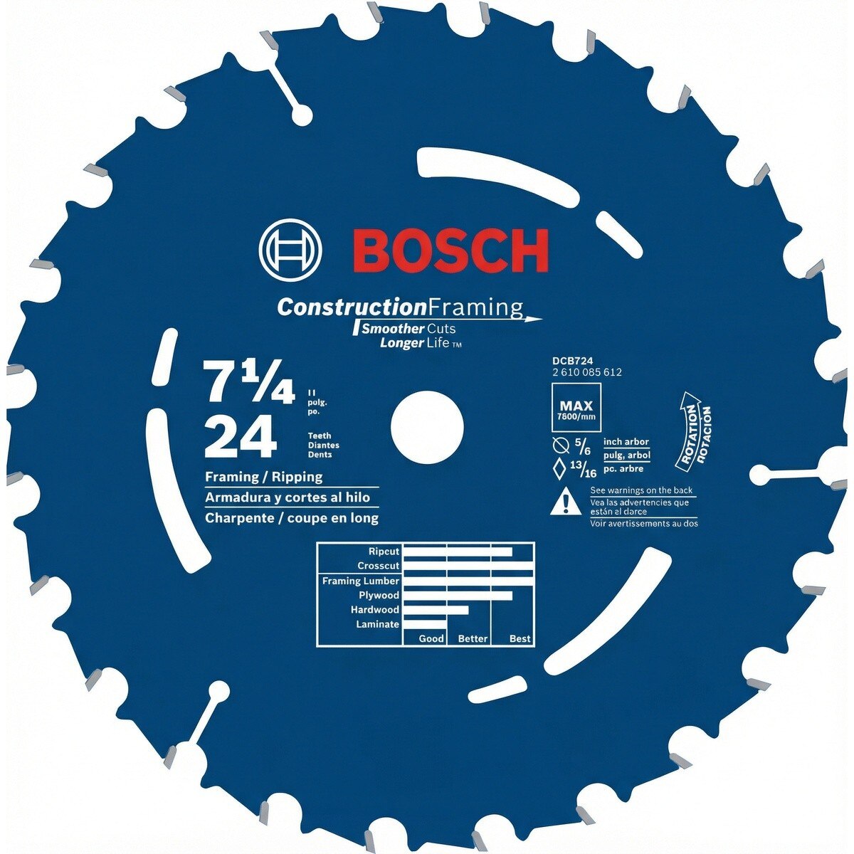 Bosch DCB724B25 7-1/4 in. 24-Tooth Wood Circular Saw Blade with 5/8 in. Arbor (25 Pack)