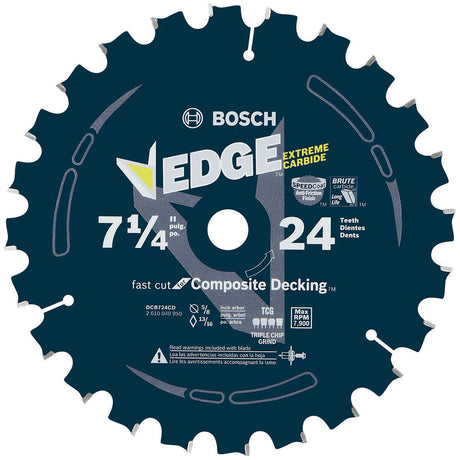 Bosch DCB724CD 7.25" 24-Tooth Edge Circular Saw Blade for Composite Decking