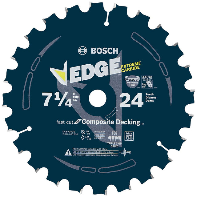 Bosch DCB724CD 7.25" 24-Tooth Edge Circular Saw Blade for Composite Decking