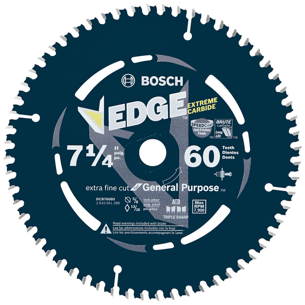 Bosch DCB760B5 7-1/4" 60-Tooth Edge Circular Saw Blade, 5 Pack