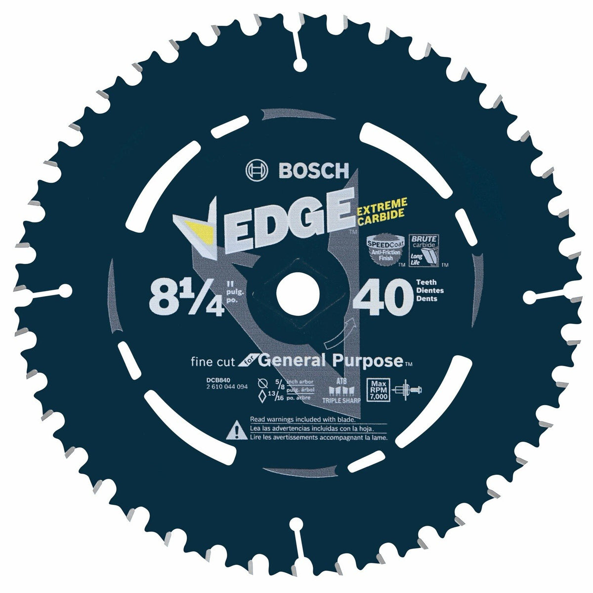 Bosch DCB840 8-1/4" 40 Tooth Edge Circular Saw Blade for Fine Finish