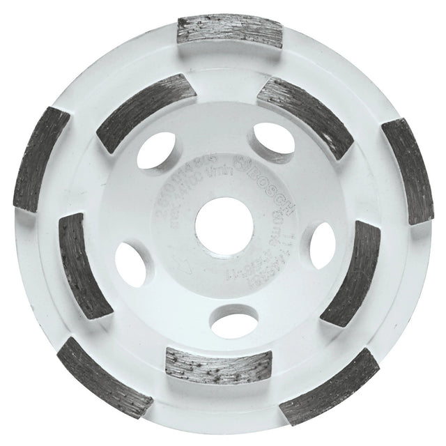 Bosch DCDR0402 4" Double Row Hubbed Diamond Cup Wheel for Concrete Grinding