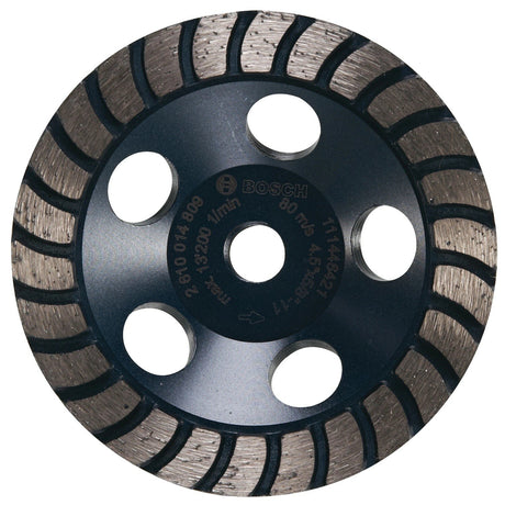Bosch DCTH04501 4-1/2" Turbo Hubbed Diamond Cup Wheel for Smooth Concrete Removal