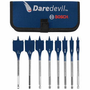 Bosch DSB5008P 8 pc. Daredevil Standard Spade Bit Set with Pouch