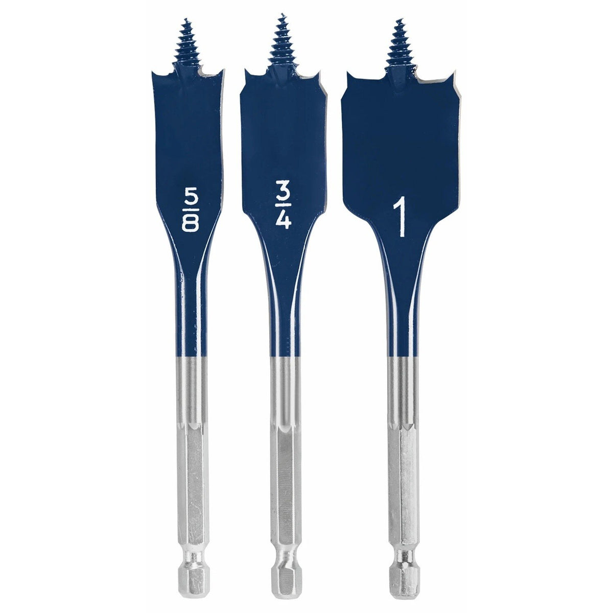 Bosch DSBS5003 Daredevil Stubby Length Self Feeding Spade Bit Set 1/2" 3/4" 1" (3 Pack)
