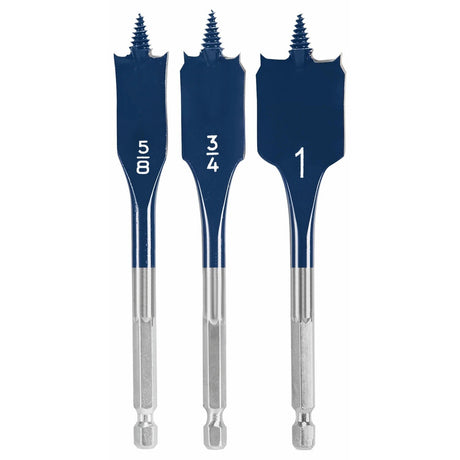 Bosch DSBS5003 Daredevil Stubby Length Self Feeding Spade Bit Set 1/2" 3/4" 1" (3 Pack)