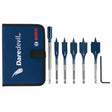 Bosch DSBS5007P Daredevil Stubby Length Spade Bit Set with Case and 6" Extension (6 Pack)