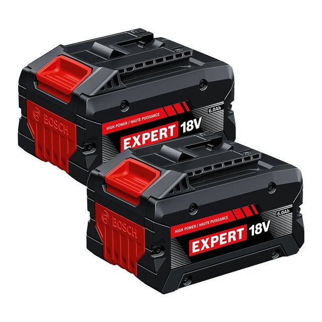 Bosch EXBA18V-60-2PK 18V 6 Ah High Power Lithium Ion Battery for Bosch 18V Tools (2 Pack)