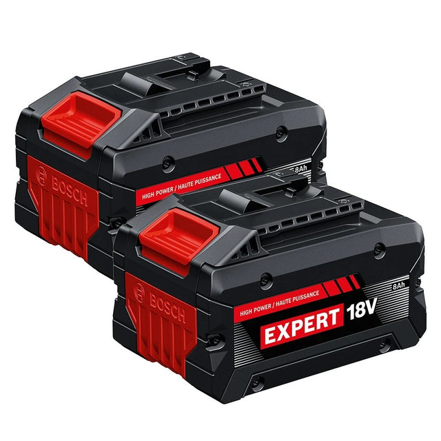 Bosch EXBA18V-80-2PK 18V 8 Ah High Power Lithium Ion Battery for Bosch 18V Tools (2 Pack)