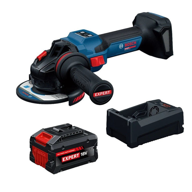 Bosch EXWS18V-15SB18X 18V 5" to 6" Brushless Angle Grinder Kit with 8 Ah Battery and Charger
